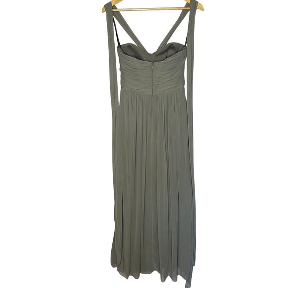 Dessy Collection Charcoal Gray Style 2833 Halter Bridesmaid Formal Dress Size 4 - Picture 6 of 10